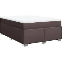 Syfax Boxspringbett mit Matratze Dunkelbraun 160x200 cm Stoff