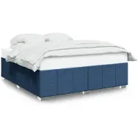 Syfax Bettgestell ohne Matratze Blau 200x200 cm Stoff