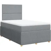 Syfax Boxspringbett mit Matratze Hellgrau 120x200 cm Stoff