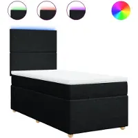 Syfax Boxspringbett mit Matratze Schwarz 90x190 cm Stoff