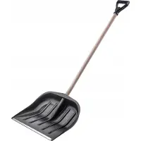 Kadax Schneeschaufel "Labrol", Schneespaten ohne Stiel mit Alukante und ergonomischem D-Griff, Schwarz, 45 cm