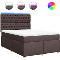 Syfax Boxspringbett mit Matratze Dunkelbraun 140x190 cm Stoff