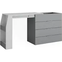 Vicco Basteltisch Iva Grau 98.5-167.5 x 80 x 47 cm ausklappbar, 4 Schubladen, Model 47676
