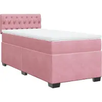 Syfax Boxspringbett mit Matratze Rosa 90x190 cm Samt