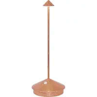 Zafferano LED-Tischleuchte Pina Pro Kupferblatt wiederaufladbar und dimmbar kabellos 2200-2700-3000K