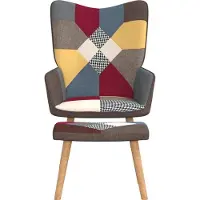 vidaXL "Winterschlussverkauf "Einzelsessel moderne - CLORIS - Relaxsessel - Polstersessel mit Hocker Patchwork Stoff - 61,5 x 69 x 95,5 cm - NeuMöbel9635681