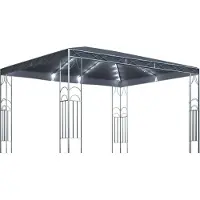 Syfax Pavillon mit LED-Lichterkette 400x300 cm Anthrazit