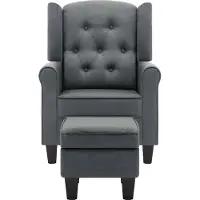 vidaXL "Winterschlussverkauf "Einzelsessel moderne - CLORIS - Loungesessel - mit Fußhocker Hellgrau Stoff - 68 x 78 x 94 cm - DEMöbel7926535