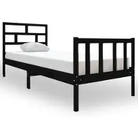 Syfax Massivholzbett Schwarz Kiefer 75x190 cm