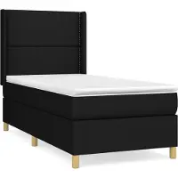 Syfax Boxspringbett mit Matratze Schwarz 80x200 cm Stoff