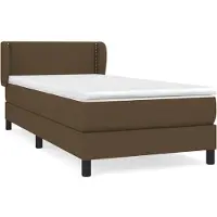 Syfax Boxspringbett mit Matratze Dunkelbraun 100x200 cm Stoff