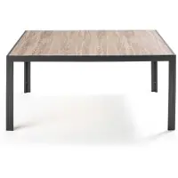 Oviala 6-Sitzer-Gartentisch aus Aluminium und Keramik Braun - Tivoli