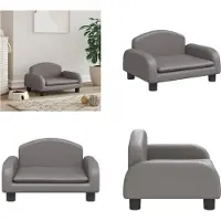 vidaXL Hundebett Grau 50x40x30 cm Kunstleder - Hundebett - Hundebetten - Hundesofa - Haustiersofa