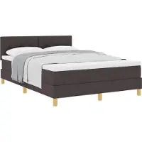 Syfax Boxspringbett mit Kissen Dunkelbraun 140 x 200 cm Stoff