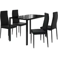 Vicco Esstisch Set Grand Schwarz 120 x 75 cm 4er Set, Model 40758