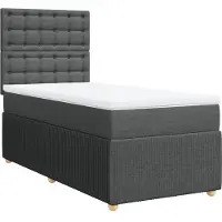 Syfax Boxspringbett mit Matratze Dunkelgrau 90x190 cm Stoff
