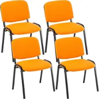 CLP 4er Set Besucherstuhl Ken Stoff stapelbar und mit modernem Design orange