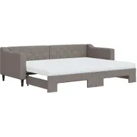 Syfax Tagesbett Ausziehbar mit Matratzen Taupe 80x200 cm Stoff