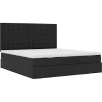 Syfax Ottoman-Bett mit Matratze Schwarz 160x200 cm Stoff