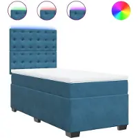 Syfax Boxspringbett mit Matratze Blau 100x200 cm Samt