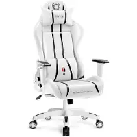 Diablo X-One 2.0 Gaming Stuhl Bürostuhl Schreibtischstuhl Verstellbare Armlehnen Ergonomisches Design Nacken/-Lendenkissen, Farbe: Weiß, Größe King