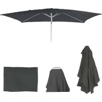 Mendler Ersatz-Bezug für Sonnenschirm N23, Sonnenschirmbezug Ersatzbezug, 2x3m rechteckig Stoff/Textil 4,5kg UV 50+ anthrazit