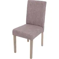 Mendler Esszimmerstuhl Littau, Küchenstuhl Stuhl, Stoff/Textil MVG- grau, braune Beine