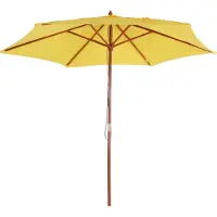 Mendler Sonnenschirm Florida, Gartenschirm Marktschirm, Ø 3m Polyester/Holz gelb