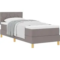 Syfax Boxspringbett mit Kissen mit Kopfteil Taupe 90 x 190 cm Stoff