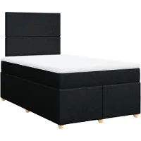 Syfax Boxspringbett mit Matratze Schwarz 120x190 cm Stoff