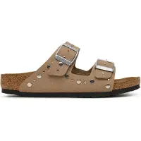 Birkenstock Slipper Arizona Rivet Border Synthetik Kinder Soft Birki Gray Taupe Narrow-Schuhgröße 33
