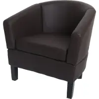Mendler Lounge-Sessel HWC-O17, Sessel Clubsessel Cocktailsessel, - Kunstleder braun
