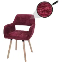 MCW Esszimmerstuhl MCW-A50 II, Stuhl Küchenstuhl Polsterstuhl, Holz Stoff/Textil Chenille (465g/m²) MVG bordeaux