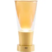 Zafferano Soffio Vase - Wiederaufladbare IP65-LED-Tischleuchte Vasenfunktion, Touch-Dimmer, klarem Glas und goldenem Sockel 10 Stunden Akkulaufzeit