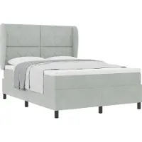 Syfax Boxspringbett mit Matratze Hellgrau 200 x 140 cm Samt