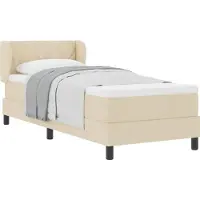 Syfax Boxspringbett mit Matratze mit Kopfteil Creme 80 x 200 cm Stoff