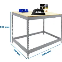 Simon Rack Arbeitstisch und Baugruppe aus Metall ohne Parafuses SIMONWORK BASIC 1 901875-1 VERZINKT/HOLZ