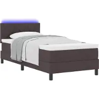 Syfax Boxspringbett mit Matratze Dunkelbraun 90 x 190 cm Stoff