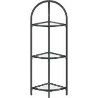 Usorteret Eckregal 3 Ebenen mit Ablagen aus Hartglas LGT811B61