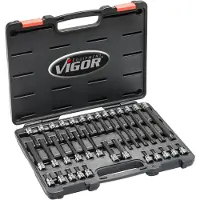 Vigor Schraubendrehereinsatz Satz V6017 3/8" T Profil 32-teilig T20 – T70