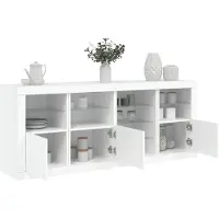 vidaXL Sideboard mit LED-Leuchten Weiß 164x37x67 cm
