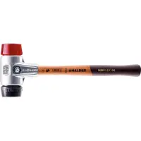 HALDER SIMPLEX Schonhammer Ø 60 mm Gummi schwarz / Plastik rot mit Aluminiumgehäuse