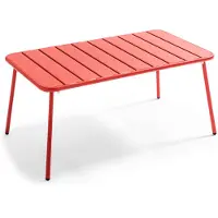 Oviala Gartencouchtisch aus Stahl Rot - Palavas