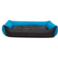 HOBBYDOG Hundekissen Hundebett Schlafplatz Hundekissen Pontes - Eco - 105 x 75 x 17 cm [Größe: XXL] - Blau mit Schwarz