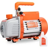 Vevor Vakuumpumpe 150W Unterdruckpumpe 1-stufig Klimaanlage Pumpe 100L/min Durchfluss 1440U/min Drehzahl 0,64/1,27cm SAE Einlass Vakuumgeräte 5Pa Motor aus reinem Kupfer HVAC/Auto Kältemittelaufladung