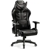 Diablo X-Ray Gaming Stuhl Bürostuhl Schreibtischstuhl 4D Armlehnen Ergonomisch Kunstleder Belastbarkeit bis 150 kg Farbe: Schwarz-grau, Größe Normal