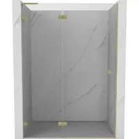Mexen Lunar L Duschpendeltür links 135 cm, transparent, gebürstet gold - 834L-135-000-55-00-L