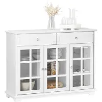 SoBuy FSB77-W Küchenschrank Kücheninsel Kommode Sideboard Bartisch Esstisch Buffet Weiß BHT 119x90x40cm