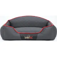 HOBBYDOG Hundekissen Hundebett Hundekorb Hundesofa für Haustier Hunde Waschbar - Elite - 84 x 65 x 28 cm [Größe: XL] - Grau mit Schwarz