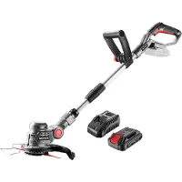 No-name E+ Kit: Trimmer 18V + 2ah Akku + Ladegerät, Akku-Rasentrimmer Drehzahl 9000 U/min, Schnittbreite 254 mm, Stiellängenverstellung 1,1-1,4 m